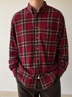 Camicia Chaps Ralph Lauren tartan rossa oversize Vintage Y2K Uomo (L) - indossata fronte