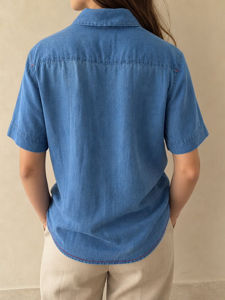 Camicia Energie S jeans denim Made in Italy Vintage Y2K Donna (S) - indossata retro