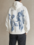 Felpa 361 Angler White/Blu NEW Oversize Vintage Y2K - indossata retro