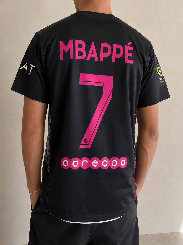 Jordan T-Shirt PSG Paris "Mbappè 7" Football 90s 2000s American Style Vintage Y2K Uomo (M) — foto posteriore indossata