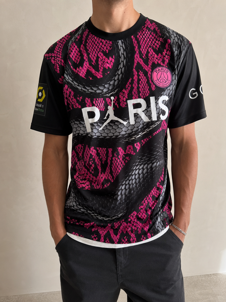 Jordan T-Shirt PSG Paris "Mbappè 7" Football 90s 2000s American Style Vintage Y2K Uomo (M) — foto frontale indossata