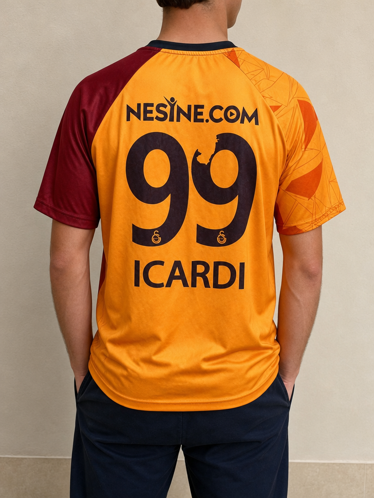 T-Shirt Nike Galatasaray "Icardi 99" Football 90s 2000s American Style Vintage Y2K Uomo (L) - indossata retro