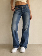Jeans Denim Denim Miss Sixty Low Waist Straight Fit Vintage Y2K Donna (S) - indossata fronte