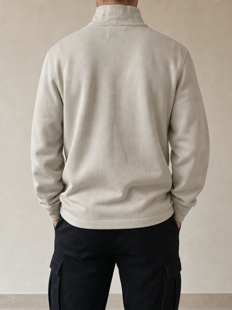 Ralph Lauren 1/4 Zip Sweater - Maglione Ralph Lauren Mezza Zip Dolcevita Vintage Y2K Uomo (M) - indossata retro