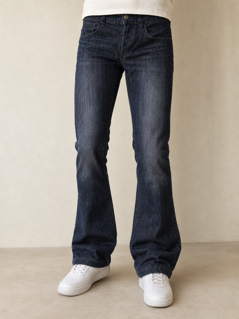 Denim Wahed Bootcut Jeans Vintage Y2K Uomo (XXS) - indossata fronte