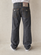 True Religion Jeans Grigio Scuro Cuciture Multicolor Vintage Y2K (L) - indossata retro