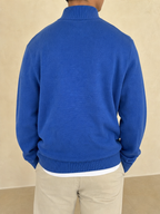 Ralph Lauren 1/4 Zip Sweater - Maglione Ralph Lauren Mezza Zip Dolcevita Blu Vintage Y2K Uomo (M) - indossata retro