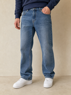 Denim Jeans Straight Fit Billabong Blu Wash Vintage Y2K Uomo (XL) - indossata fronte
