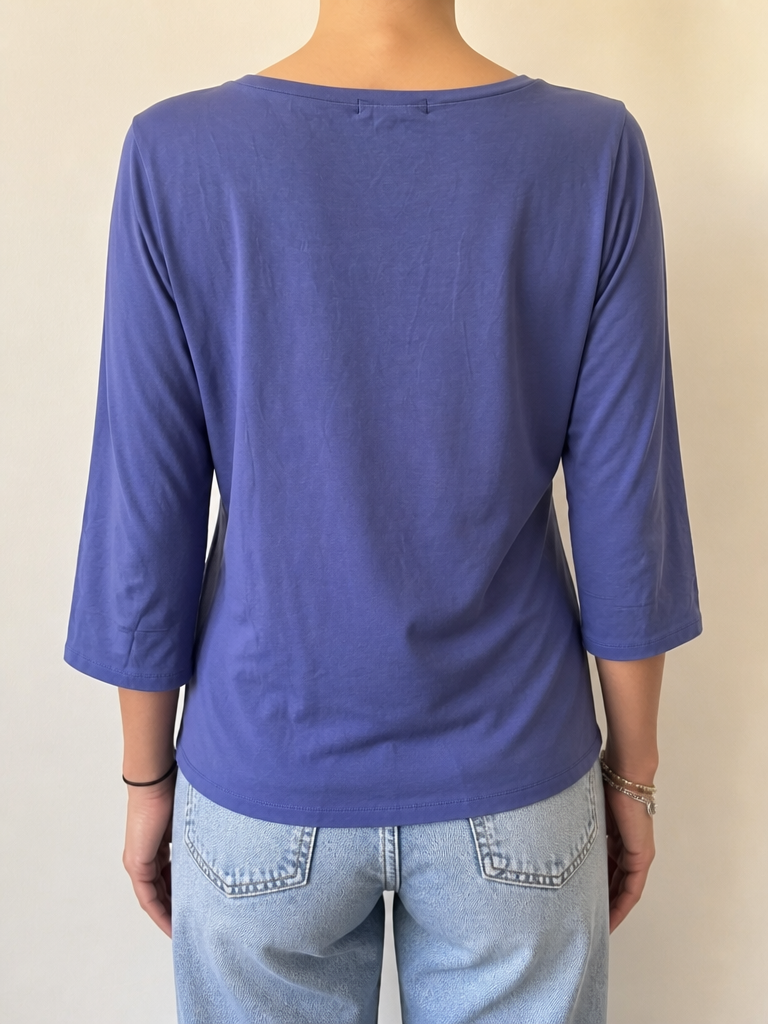 Maglia Burberry Brit Vintage Y2K Blu Manica 3/4 Decoro Floreale (S) — foto 2