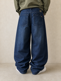 Forplay Denim Jeans Baggy Fit Dark Blue Hip-Hop Vintage Y2K Uomo - indossata retro