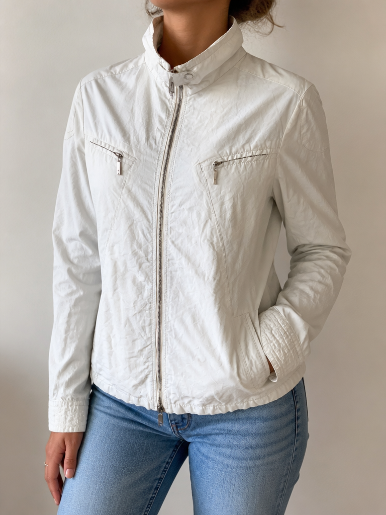 Giacca Moncler Vintage Y2K Bianca Zip Collo Alto (L) — foto 1