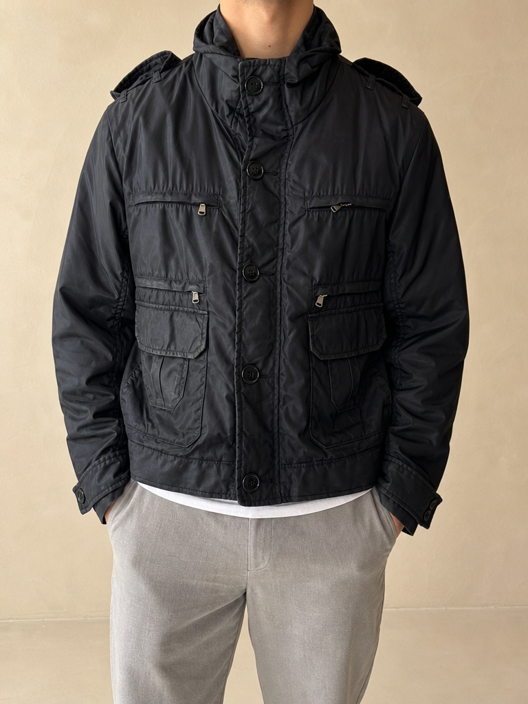 Giacca Giubbino Calvin Klein Double Black Vintage Y2K Uomo (S) - indossata fronte