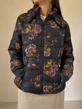 Giacca Giubbino Floreale Piumino Japan Style Vintage Y2K Donna (L) - indossata fronte