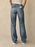 Jeans Denim Denim Lee Straight Fit con Brillantini Stone Wash Vintage Y2K Donna (S) - indossata retro