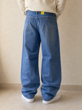 Denim Wrangler Jeans Baggy Fit Light Blue Vintage Y2K Uomo (S) - indossata retro