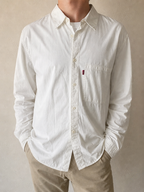 Camicia Levi's Large Vintage Y2K Bianca Red Tab - indossata fronte
