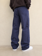 Love Moschino Pantaloni Blu Scuro Ricamo Love Vintage Y2K (29) - indossata retro