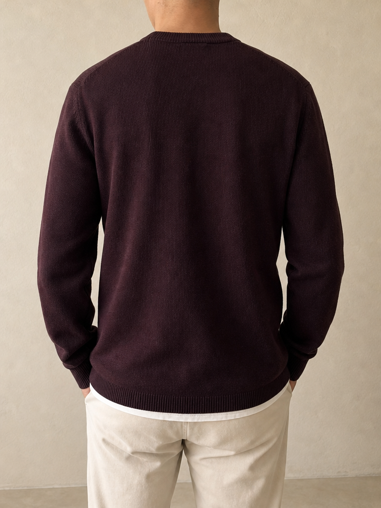 Pullover Dolce & Gabbana - Maglione Bordeaux D&G Vintage Y2K Uomo (XXL) - indossata retro