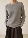 Maglione Patagonia girocollo a coste grigio tortora m�lange Vintage Y2K (M) - indossata fronte
