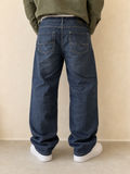 Jeans a gamba ampia Jack & Jones blu scuro slavato Vintage Y2K Uomo (L) - indossata retro