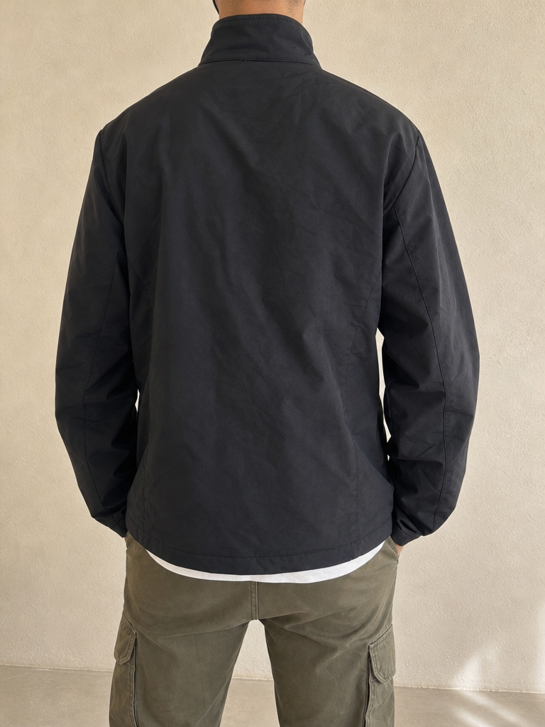 Giacca Starter Simple Black Vintage Y2K Uomo (M) - indossata retro