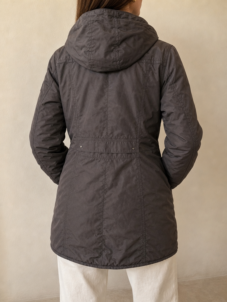 Giacca Cappotto Bomber Lungo Peuterey 90s 2000s American Style Hip Hop Rave Vintage Y2K Donna (S) - indossata retro