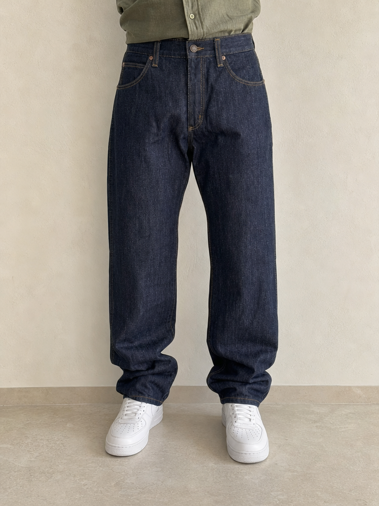 Denim Jeans Wrangler Baggy Fit Vintage Y2K Uomo (XS) - indossata fronte