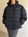 Giacca Bomber Everlast 90s 2000s American Style Hip Hop Rave Vintage Y2K Donna (XXL) - indossata fronte