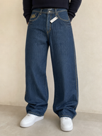 Denim Jeans Baggy Fit Blu Washed Vintage Y2K Uomo (XL) - indossata fronte