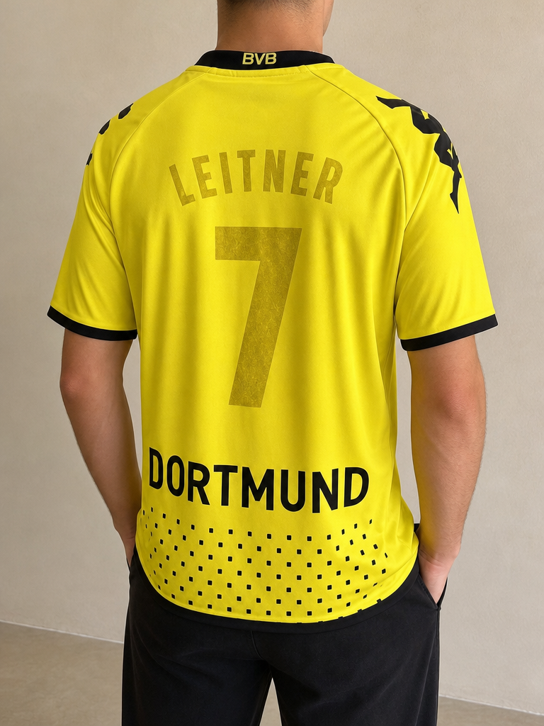 Kappa T-Shirt BVB Borussia Dortumund "Leitner 7" Football Jersey 90s 2000s Vintage Y2K Uomo (S) — foto posteriore indossata