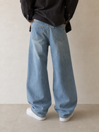 Denim Jeans Light Blue Baggy Fit Vintage Y2K (XXS) - indossata retro