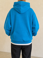 Felpa Tuta Completa Blu Cotton TrackSuit Baggy Fit Hoodie Vintage Y2K - indossata retro