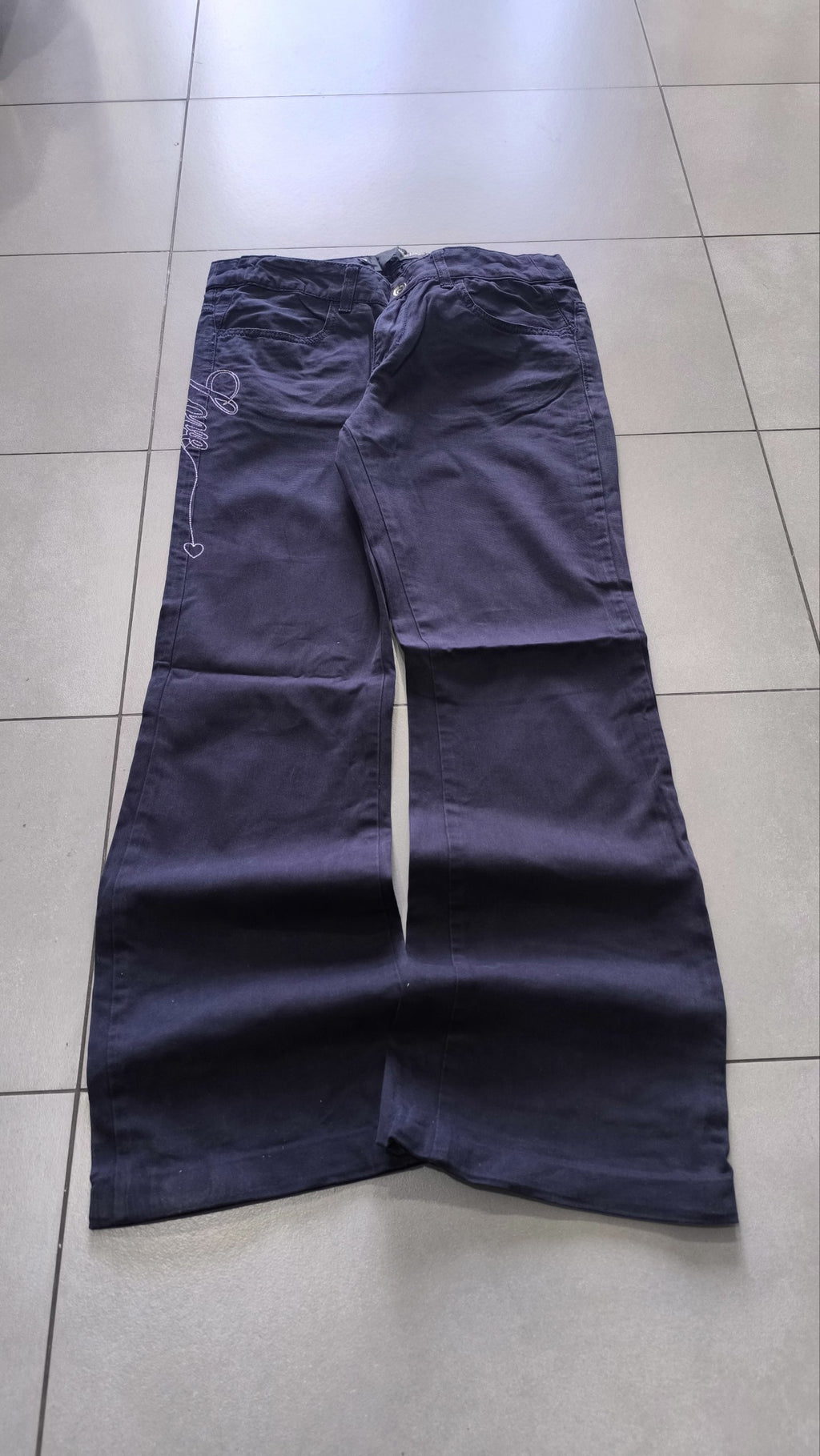 Love Moschino Pantaloni Blu Scuro Ricamo Love Vintage Y2K (29) — foto 4
