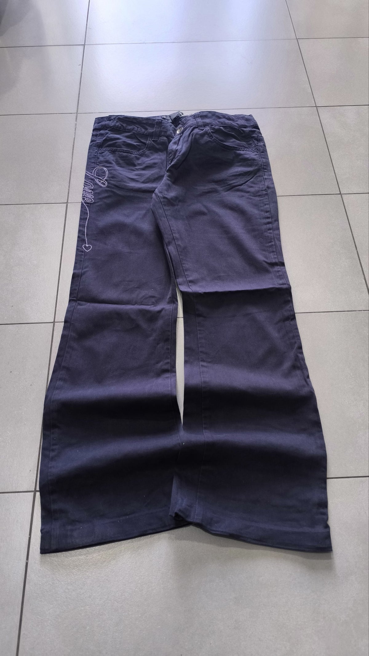 Love Moschino Pantaloni Blu Scuro Ricamo Love Vintage Y2K (29) — foto 4