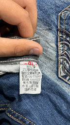 Jeans Grigio Scuro Ricamo Drago Vintage Y2K (41) — foto 7