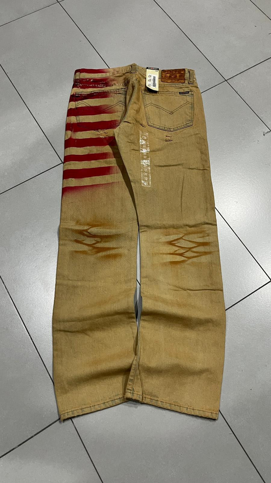 Jeans Straight Energie Straight Morris Beige Vintage Y2K (W32) — foto 4