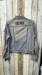 Giacca denim Farfal Lina Ricamo DIVA Blu slavato Vintage Y2K Donna (L) — foto 6