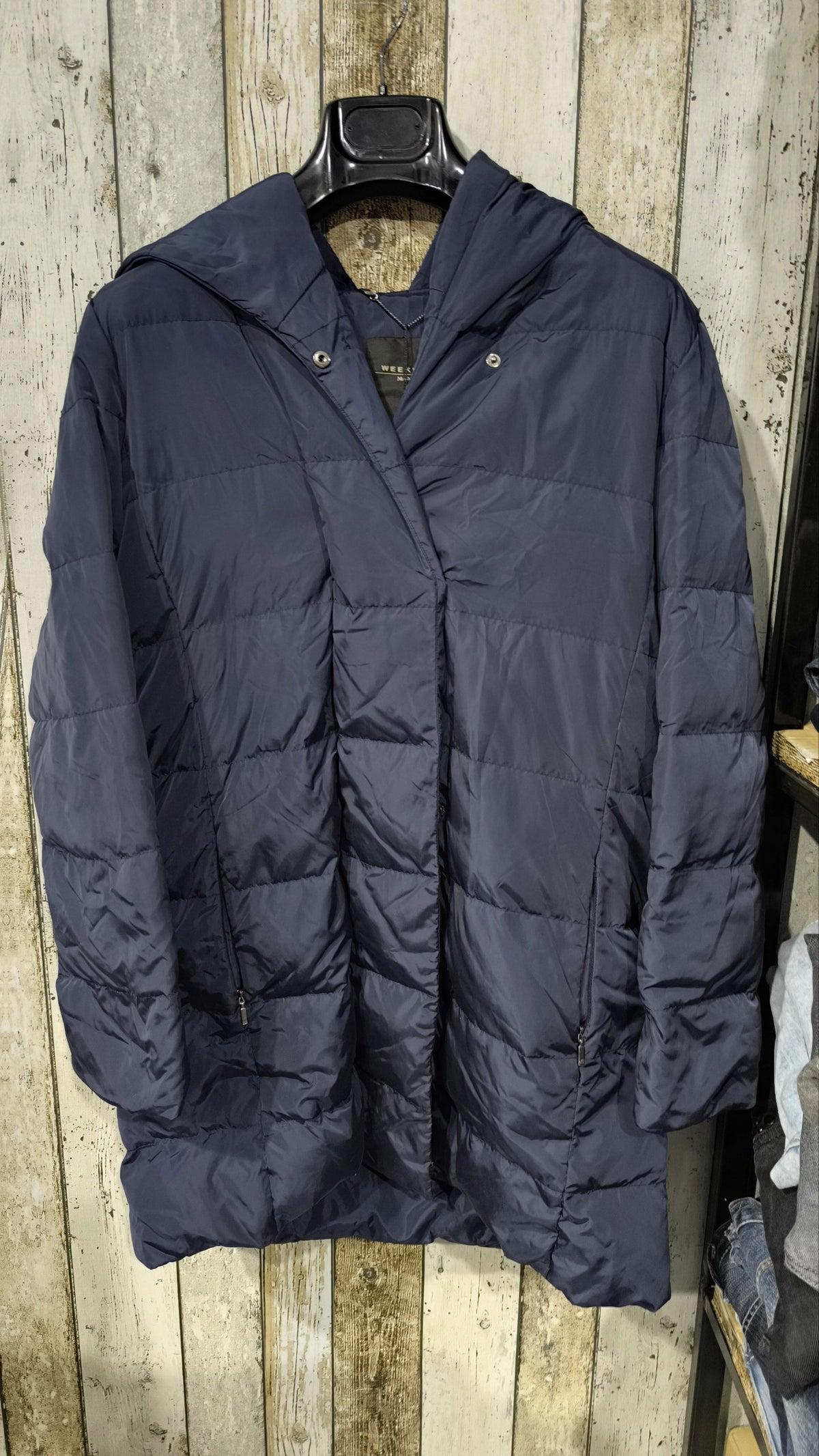 Cappotto lungo imbottito con cappuccio Weekend Max Mara Blu scuro Vintage Y2K Donna (S) — foto 3