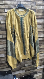 Maglione Umberto Bilancioni Vintage Y2K Giallo Ocra Verde Grigio (52) — foto 3