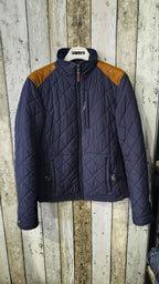 Giacca Imbottita Lauren Ralph Lauren Vintage Y2K Blu Spalle Pelle (S) — foto 3