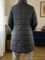 Piumino lungo Moncler Collo Alto Zip Integrale Grigio Vintage Y2K (3) — foto 2