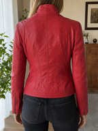 Giacca in similpelle JOOP! JEANS Collo alto Zip Rossa Vintage Y2K (S) — foto 2