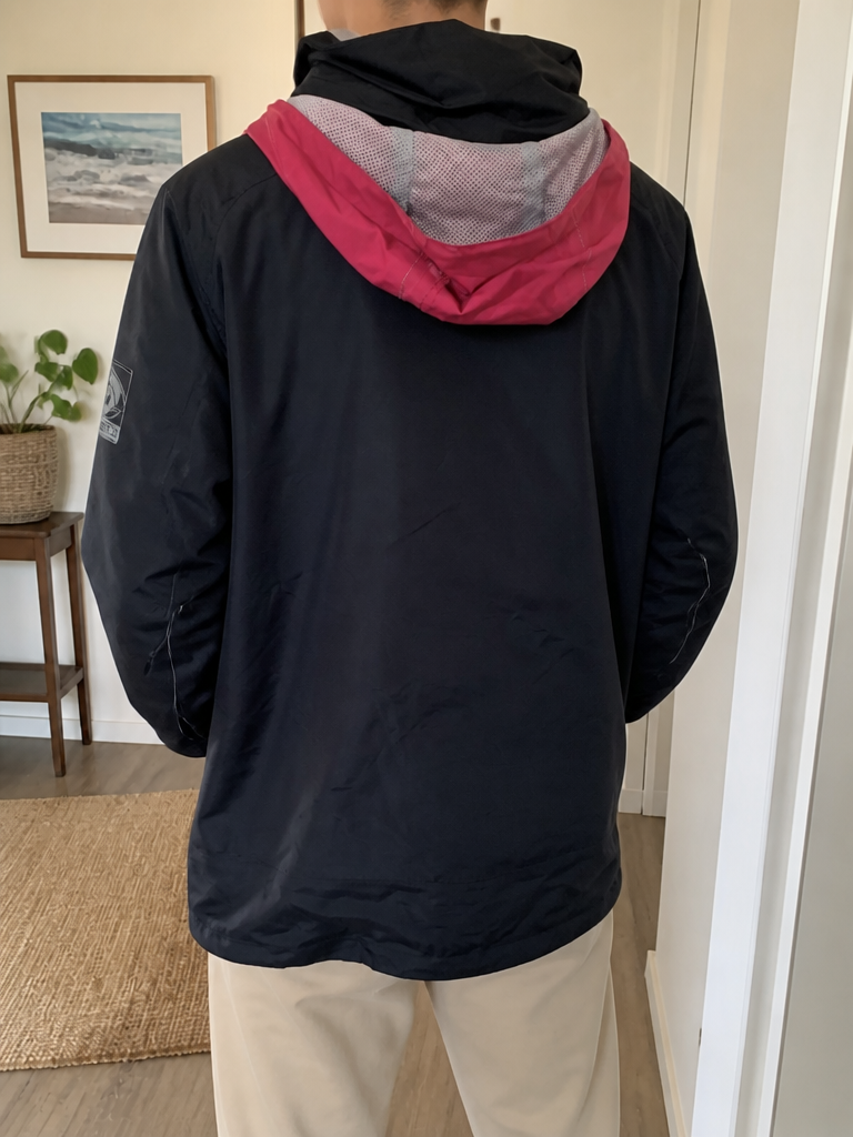 Giacca con cappuccio Tribord nera dettagli rosa e grigi Vintage Y2K — foto 2