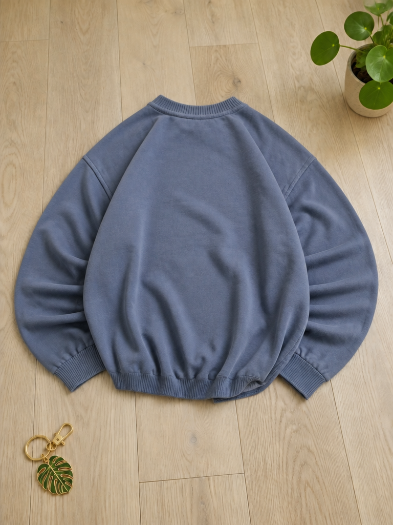 Felpa Les Copains Girocollo Blu Grigio Grafica Ricami Vintage Y2K (L) — foto 2