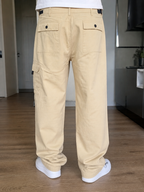 Pantaloni Cargo Beige Tasche Applicate Vintage Y2K (46) — foto 2