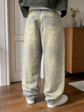 Jeans Gamba ampia Grigio-beige slavato Vintage Y2K (L) — foto 1