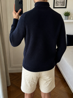 Maglione Lacoste a coste collo alto blu scuro logo ricamato Vintage Y2K — foto 2