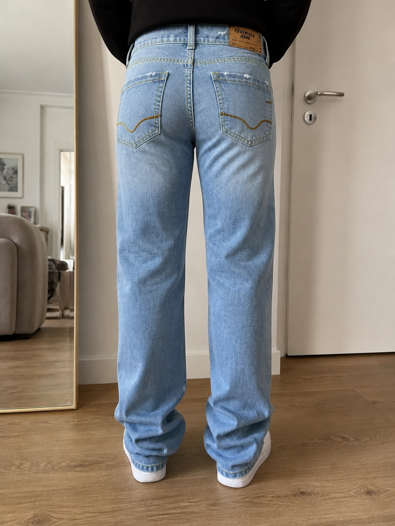 Jeans Cinque Tasche Distressed Yesmiss Jeans Azzurro Denim Chiaro Vintage Y2K (26) — foto 1