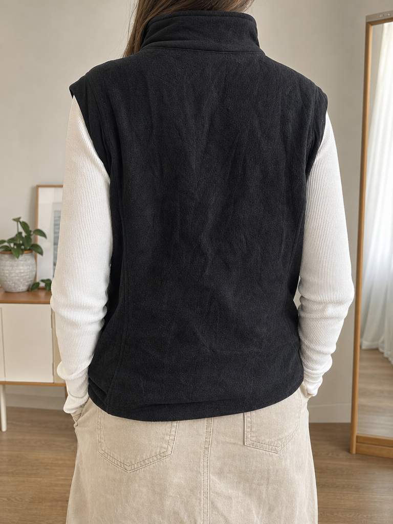Gilet Columbia Collo Alto Zip Integrale Nero Vintage Y2K (L) — foto 2