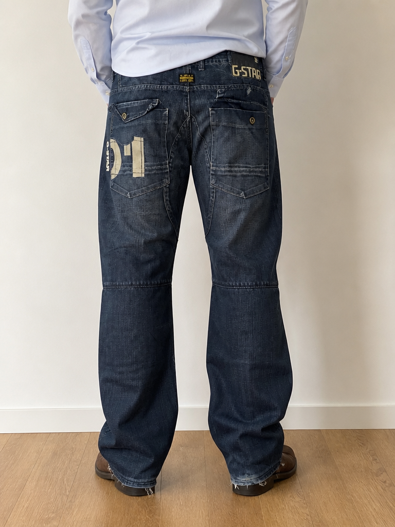 G-Star Jeans Cargo Denim Blu Scuro Vintage Y2K Uomo — foto 1